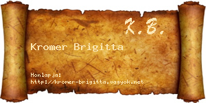 Kromer Brigitta névjegykártya